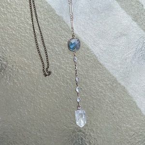 Sterling silver labradorite quartz & swarovski